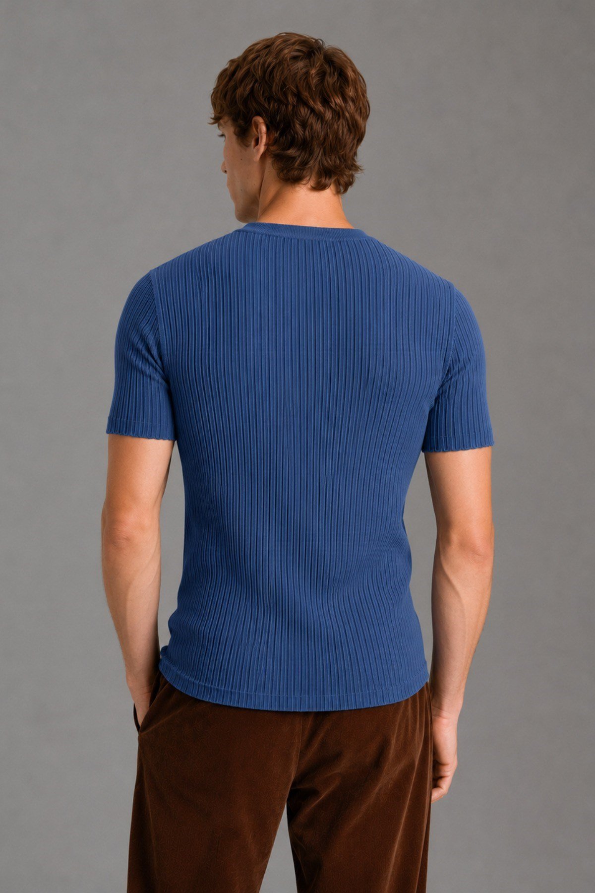 Tarz CoolT-shirtTC25007-Siyah-XLErkek Fitilli Likralı Slim Fit Bisiklet Yaka Tişört
