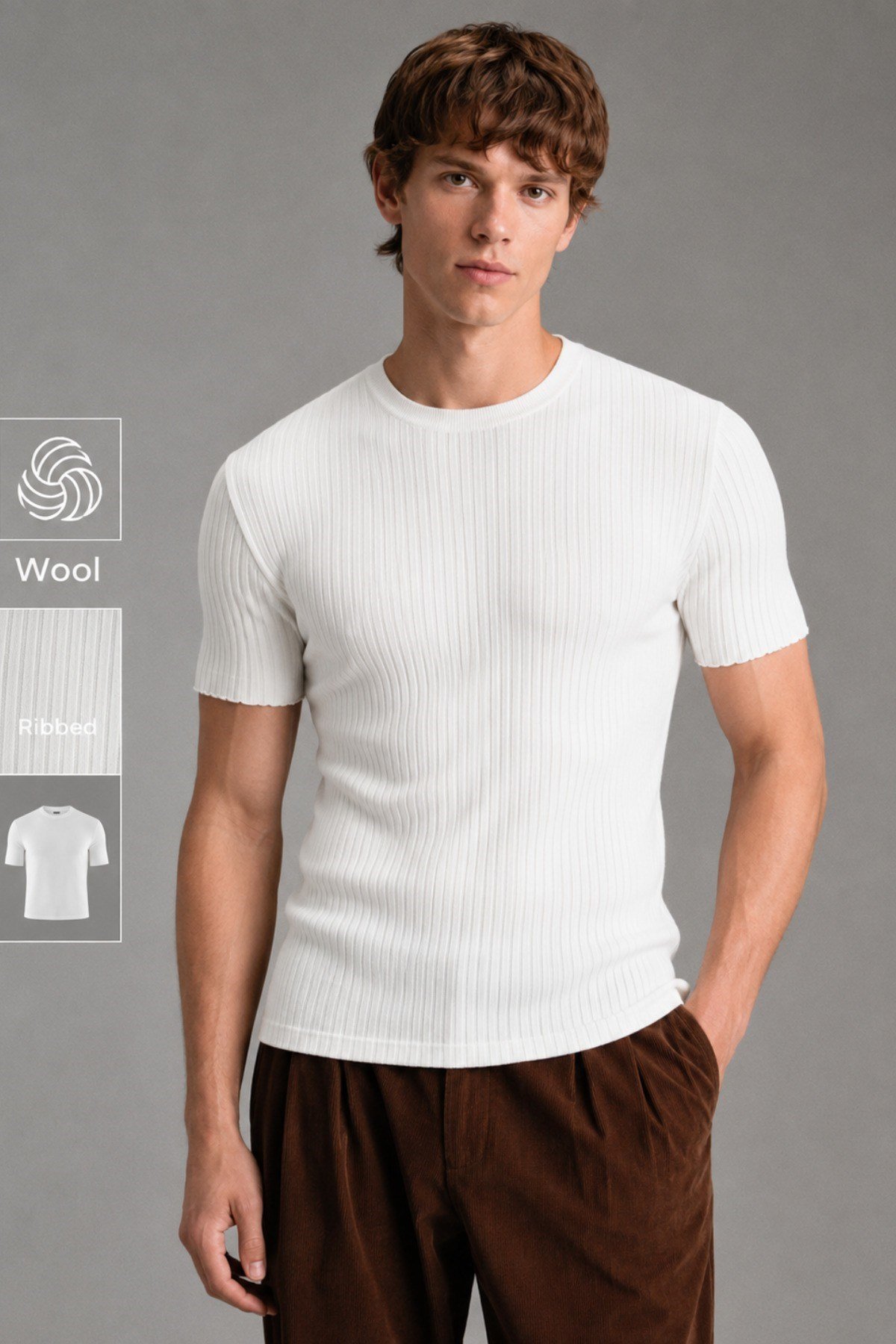 Tarz CoolT-shirtTC25007-Siyah-XLErkek Fitilli Likralı Slim Fit Bisiklet Yaka Tişört