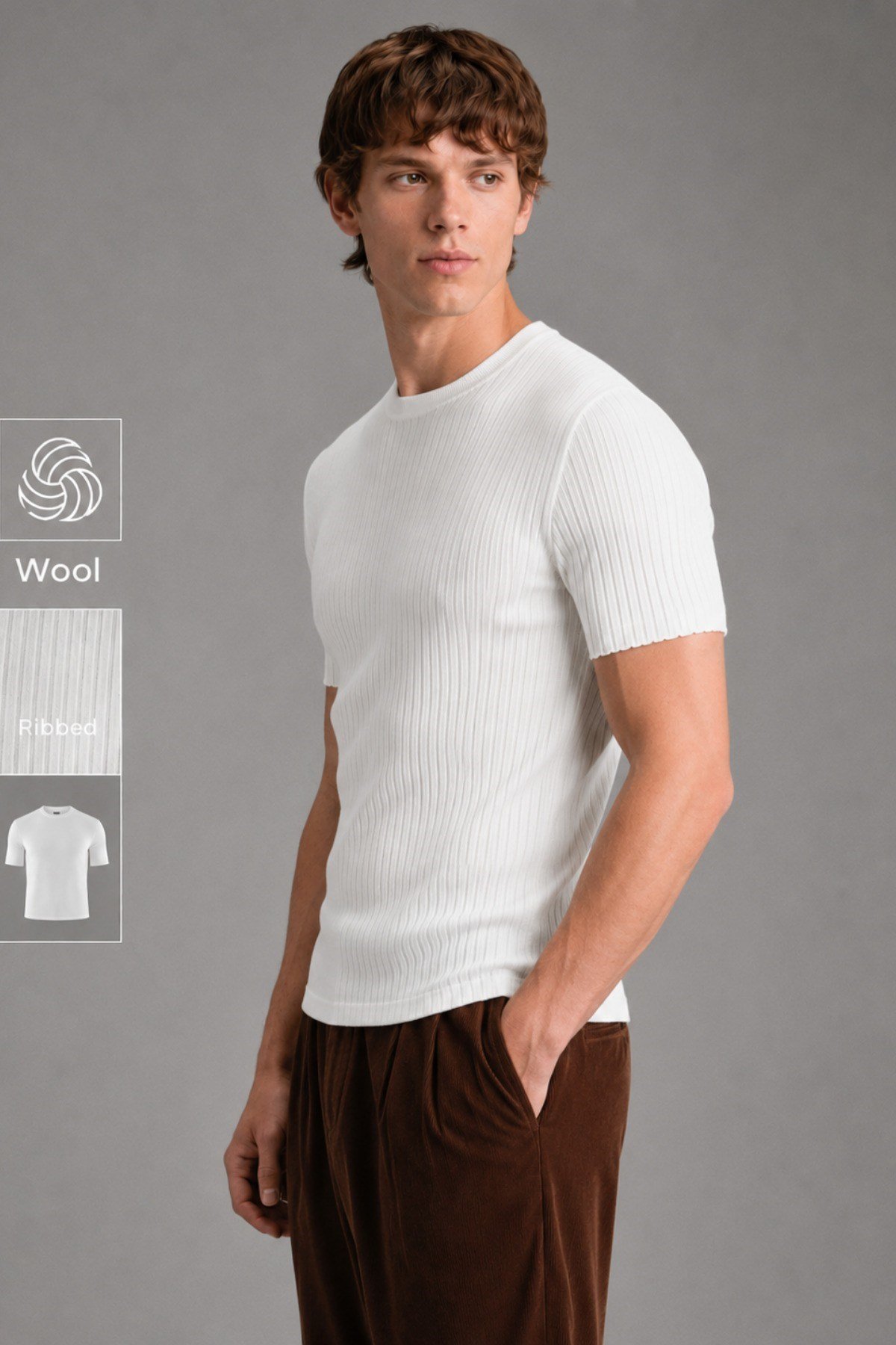 Tarz CoolT-shirtTC25007-Siyah-XLErkek Fitilli Likralı Slim Fit Bisiklet Yaka Tişört