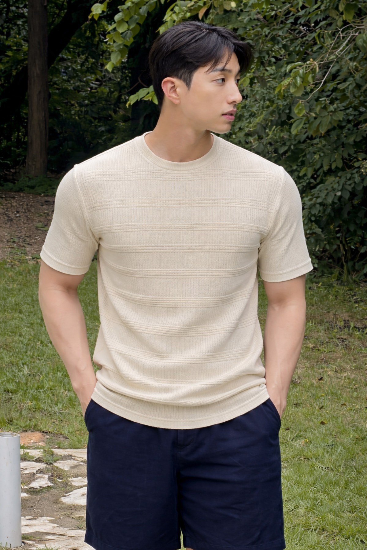 Tarz CoolT-shirtTRK-FTL-001-Siyah-XLFitilli Triko Tişört Erkek Slim Fit Yazlık Premium Basic Üst