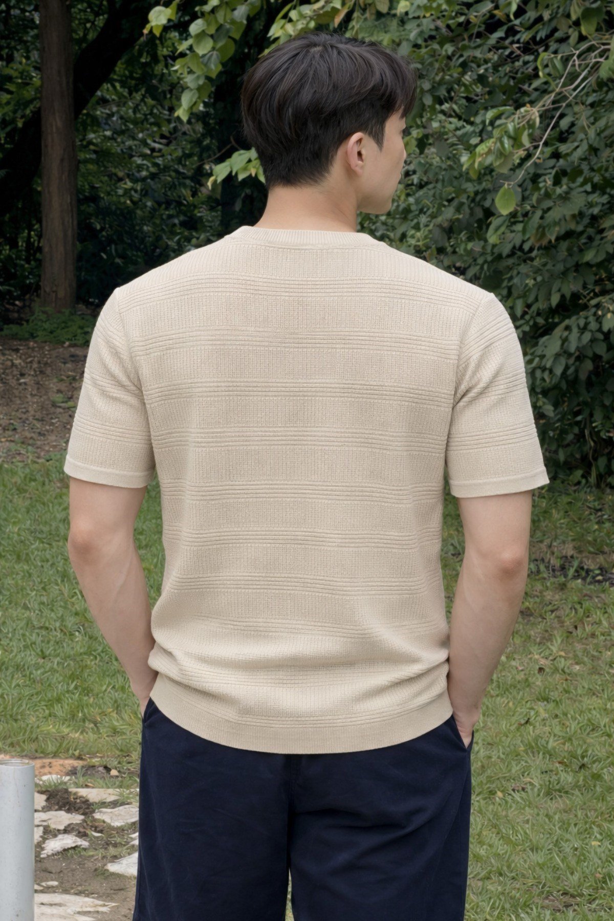 Tarz CoolT-shirtTRK-FTL-001-Siyah-XLFitilli Triko Tişört Erkek Slim Fit Yazlık Premium Basic Üst