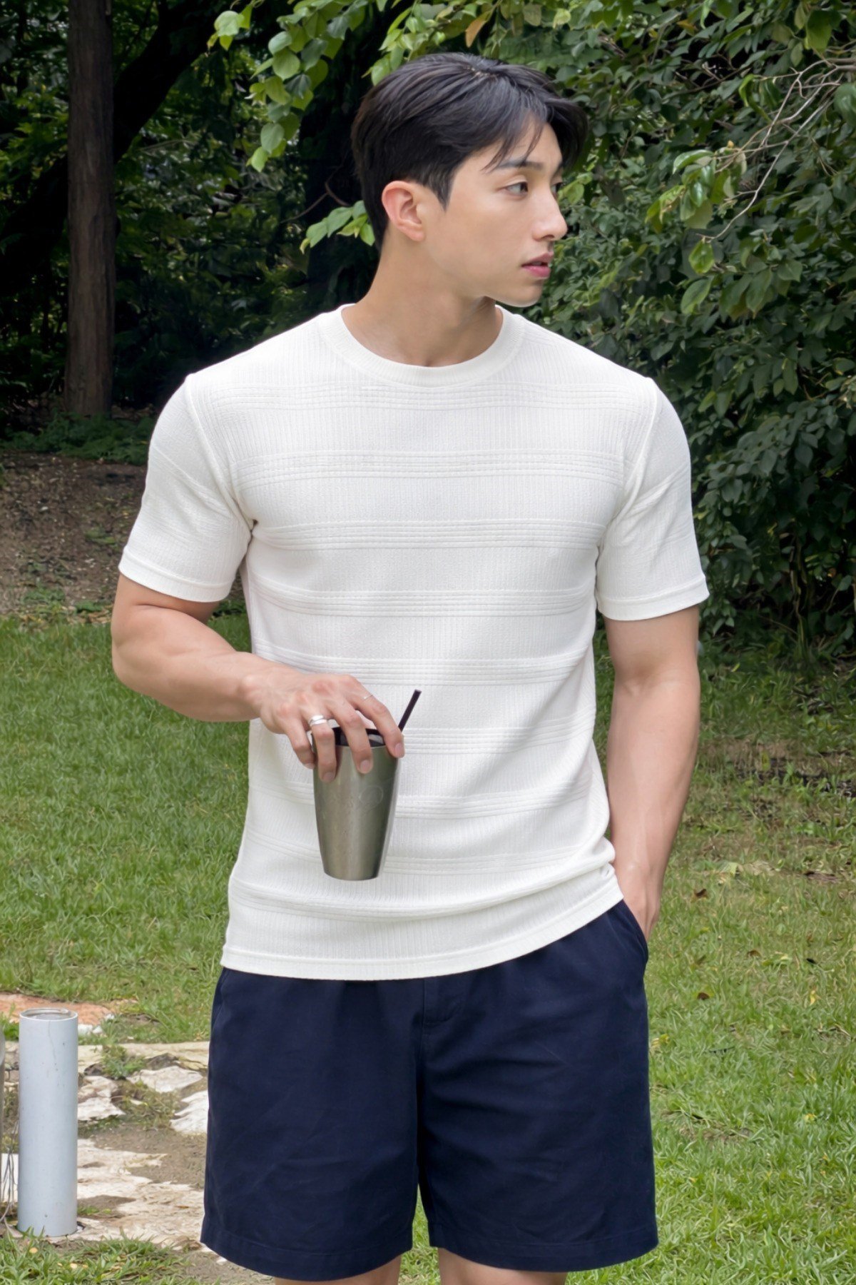 Tarz CoolT-shirtTRK-FTL-001-Siyah-XLFitilli Triko Tişört Erkek Slim Fit Yazlık Premium Basic Üst