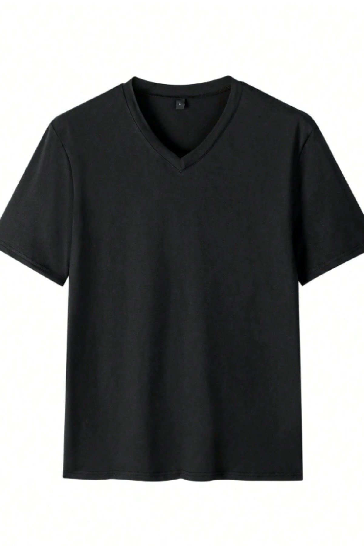 Tarz CoolT-shirtTRZ-VYKTST-026-Lacivert-LErkek %100 Pamuk V Yaka Slim Fit Dar Kesim Tişört