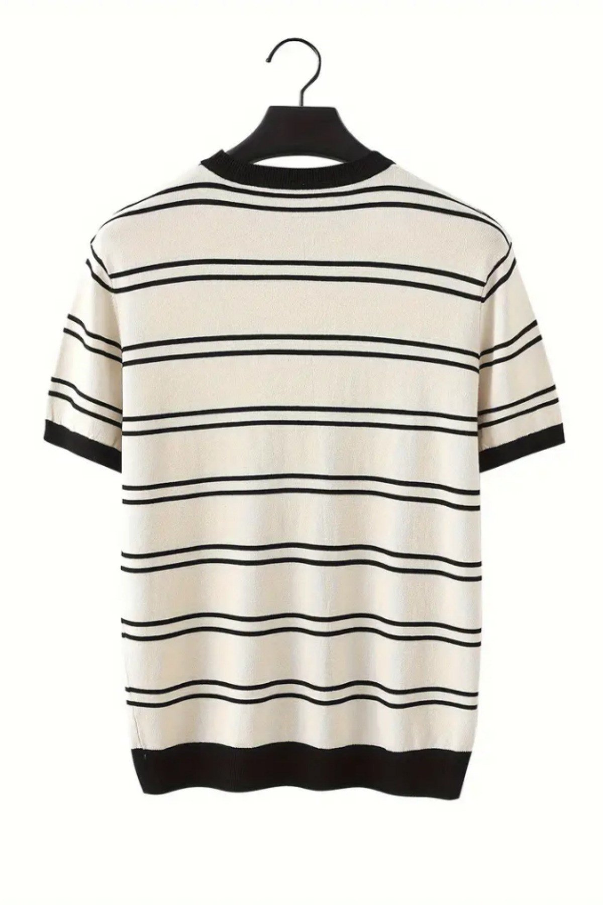Tarz CoolT-shirtTRZ1802R01-3Erkek Çizgi Detaylı Slim Fit Bisiklet Yaka Triko T-Shirt