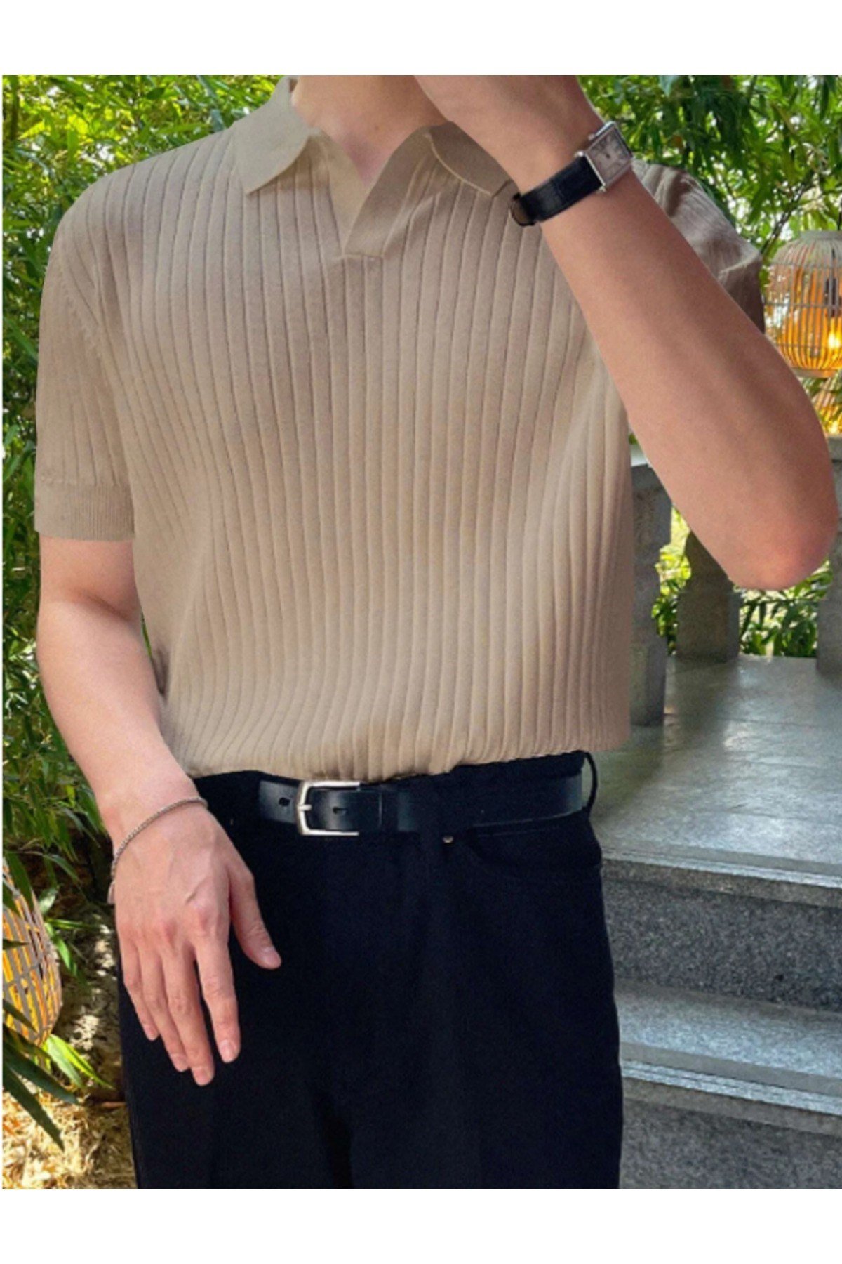 Tarz CoolT-shirtTRZ191699R45-3Erkek Fitilli Polo Yaka Triko T-Shirt