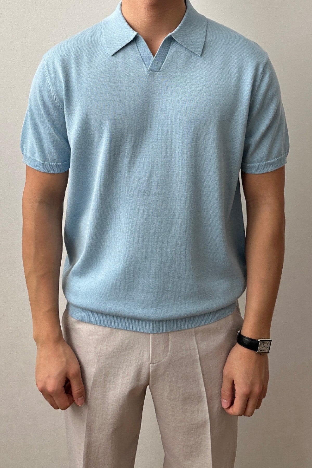 Tarz CoolT-shirtTRZ19176R01Erkek Patlı Kısa Kollu Polo Yaka Triko T-Shirt