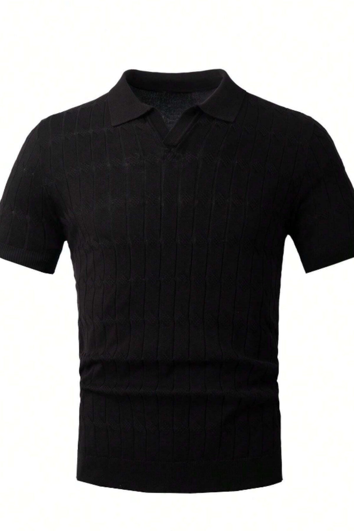 Tarz CoolT-shirtTRZ25001R04-2Erkek Taş İnce Saç Örgülü Slim Fit Polo Yaka Triko T-Shirt