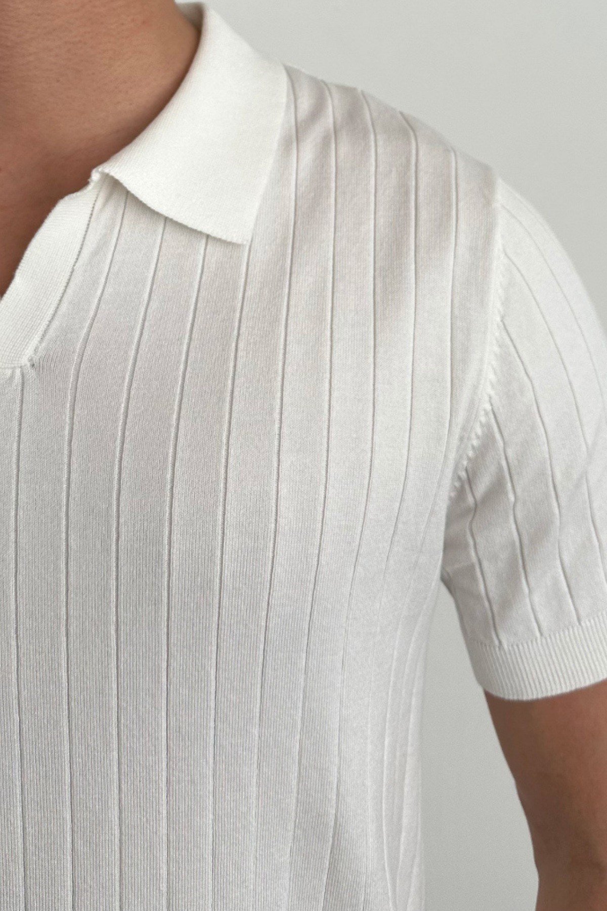Tarz CoolT-shirtTRZ29169R01Erkek Slim Fit Fitilli Polo Yaka Triko T-Shirt