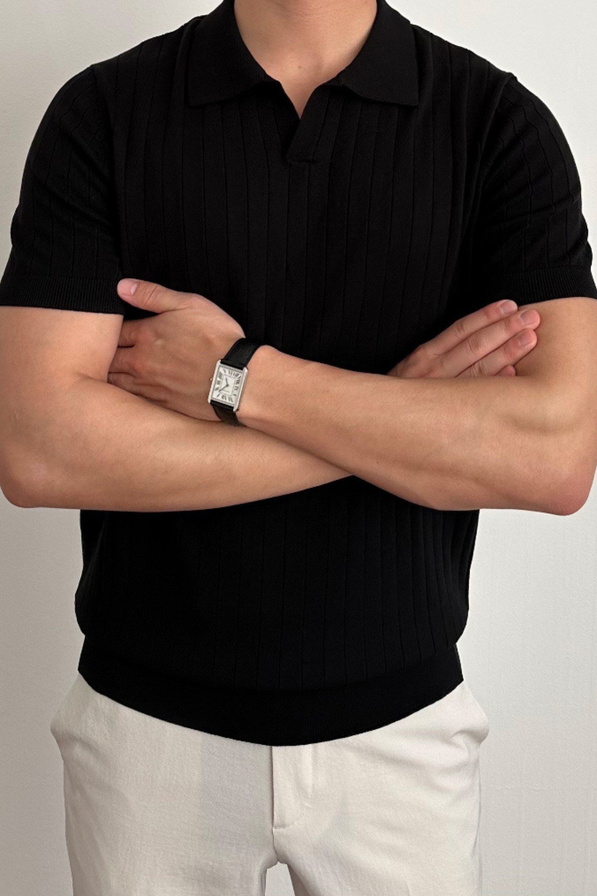 Tarz CoolT-shirtTRZ29169R01Erkek Slim Fit Fitilli Polo Yaka Triko T-Shirt