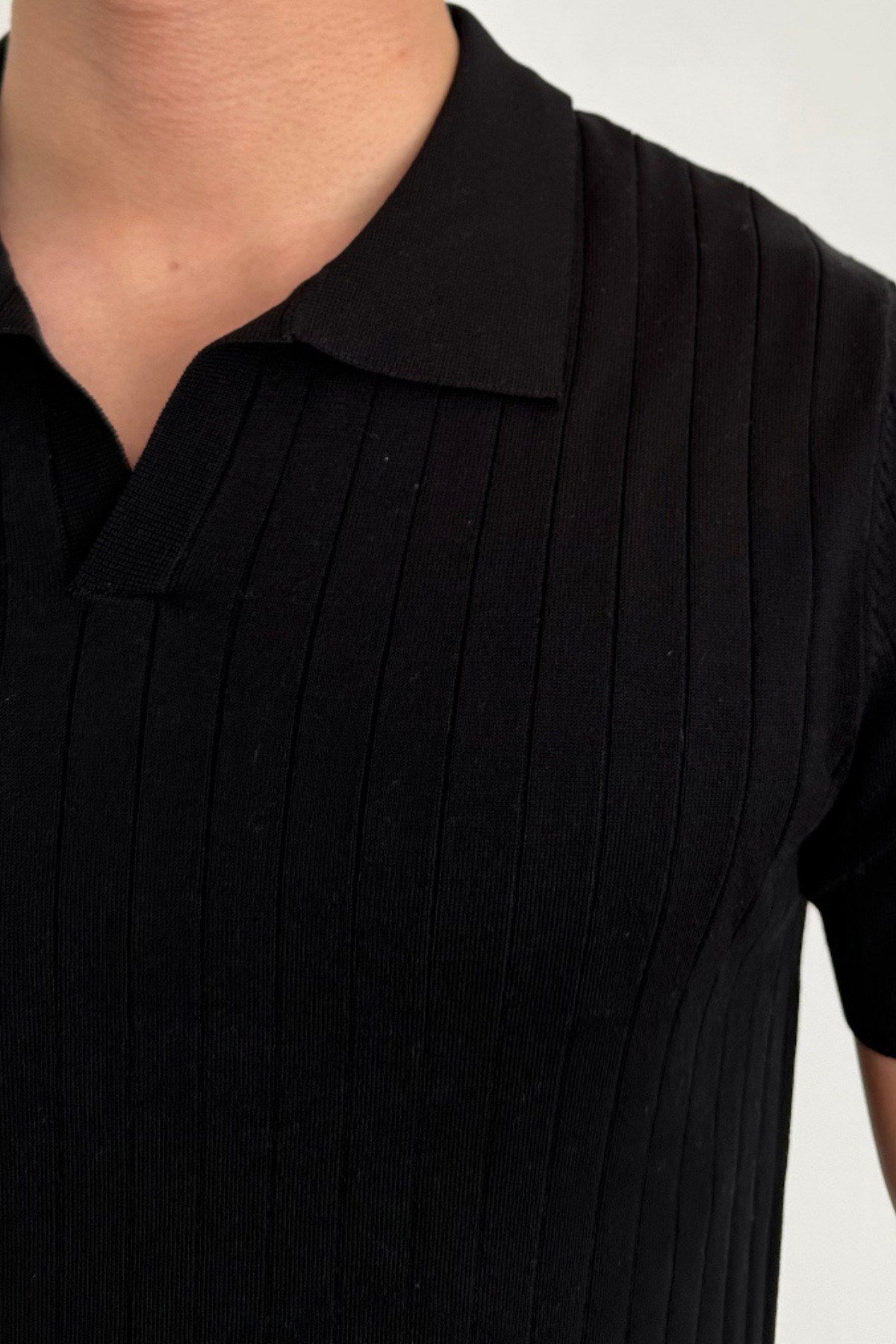 Tarz CoolT-shirtTRZ29169R01Erkek Slim Fit Fitilli Polo Yaka Triko T-Shirt