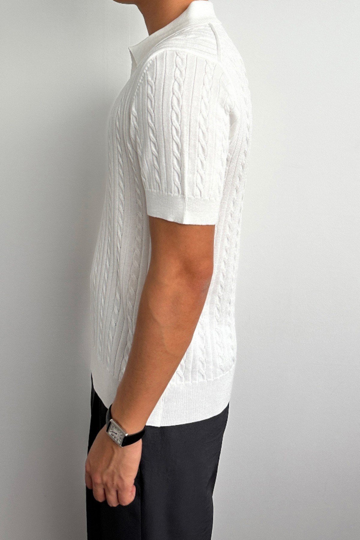 Tarz CoolT-shirtTRZ30125R02Erkek Fitilli Polo Yaka Triko T-Shirt