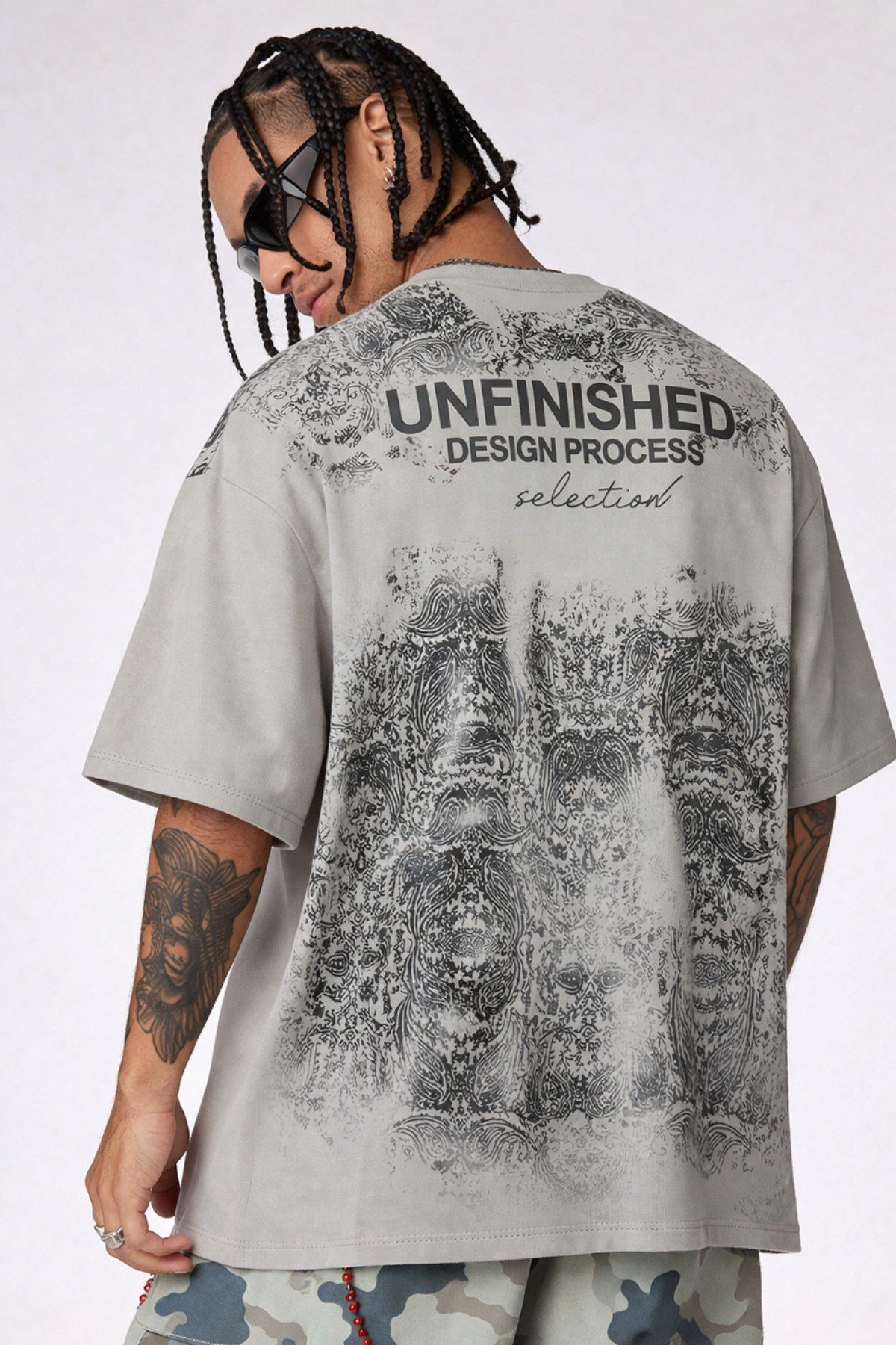 Tarz CoolT-shirtTZR-OVR-1390-HK-SErkek Oversize Tişört Never Stop Trying Baskılı Salaş Kalıp