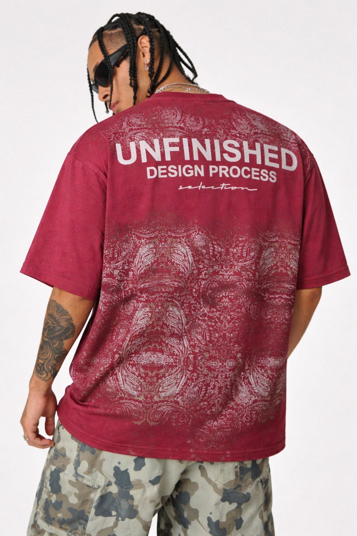 Tarz CoolT-shirtTZR-OVR-1390-HK-SErkek Oversize Tişört Never Stop Trying Baskılı Salaş Kalıp