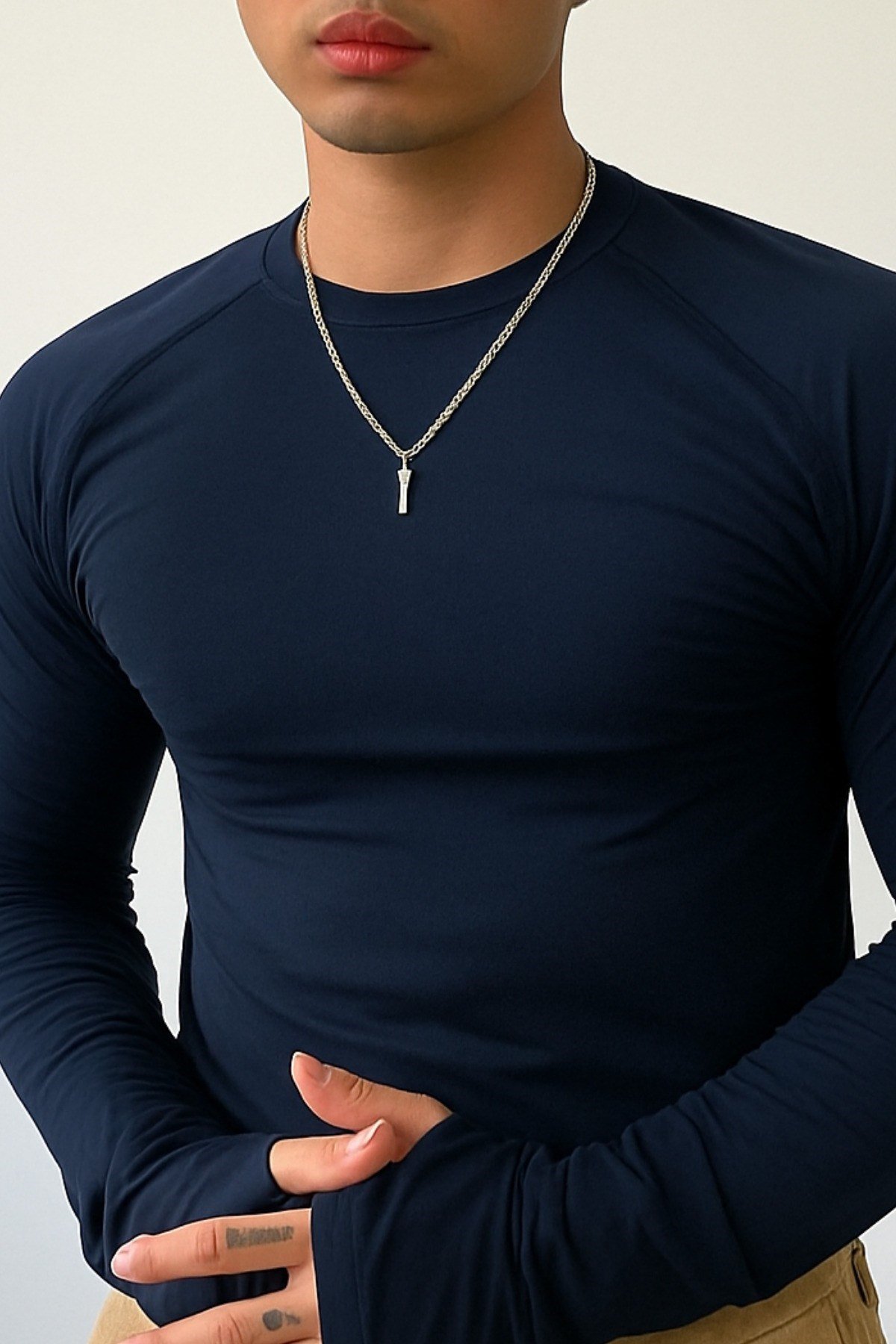 Tarz CoolT-shirtUZNKLETST025R01Erkek Uzun Kollu Basic T-shirt