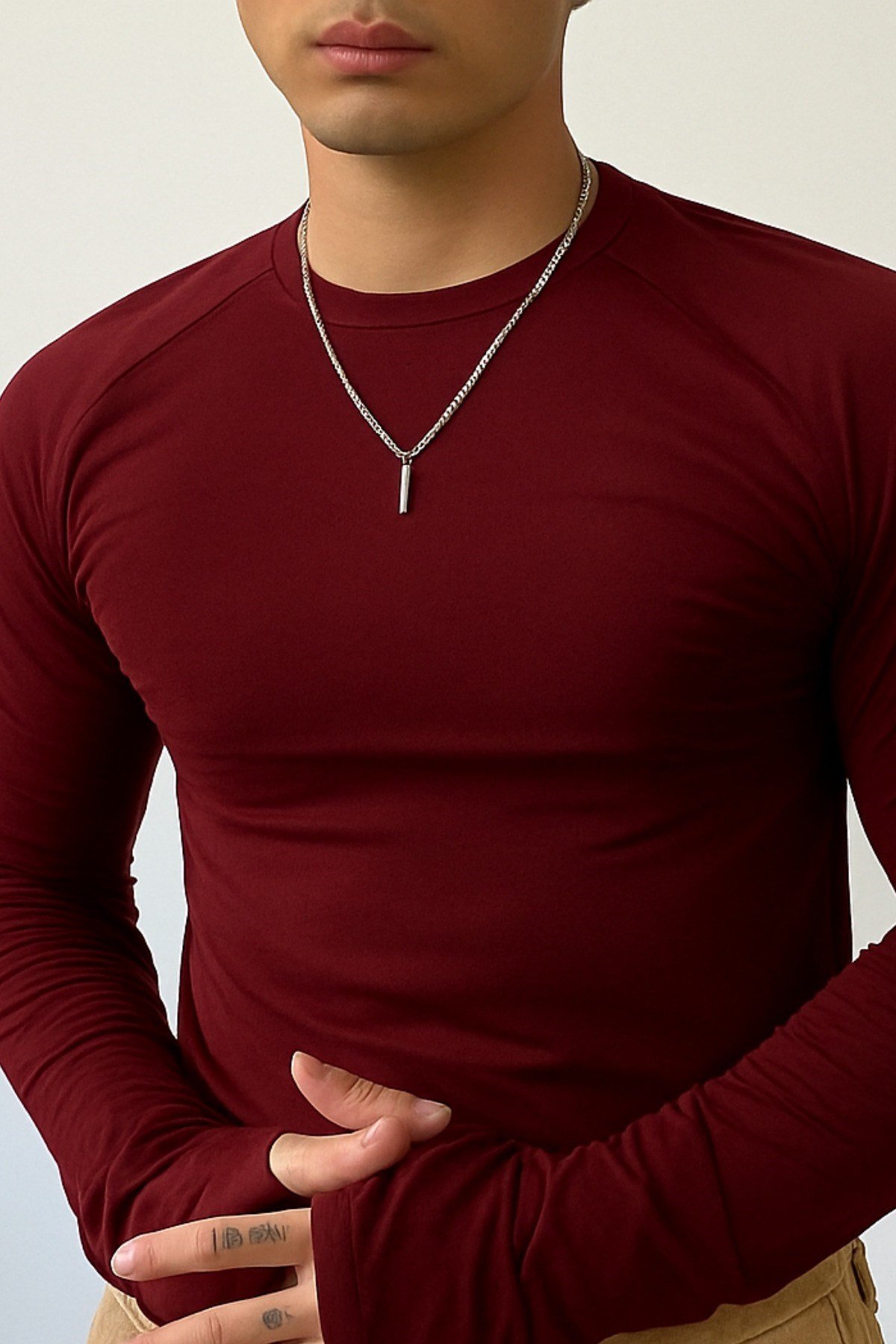 Tarz CoolT-shirtUZNKLETST025R01Erkek Uzun Kollu Basic T-shirt