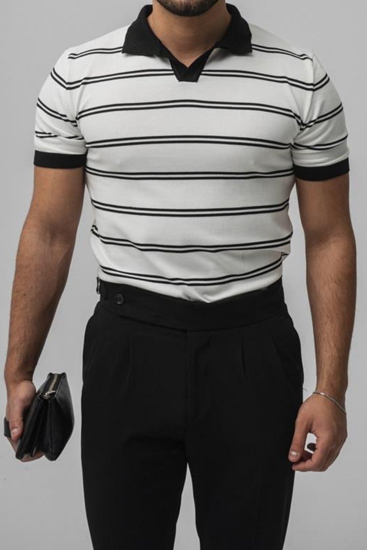 Tarz CoolT-shirtWPLYK0906R01Erkek Paralel Polo Yaka Slim T-shirt