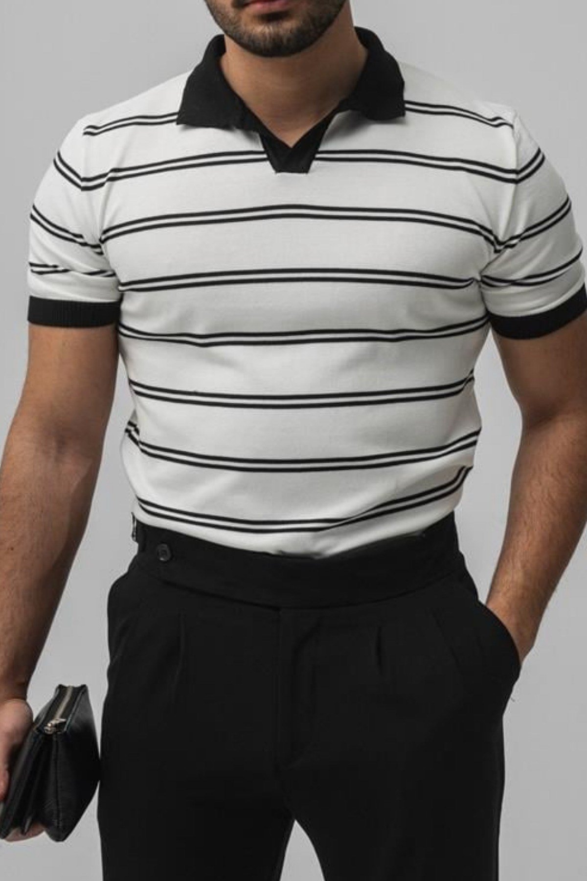 Tarz CoolT-shirtWPLYK0906R01Erkek Paralel Polo Yaka Slim T-shirt