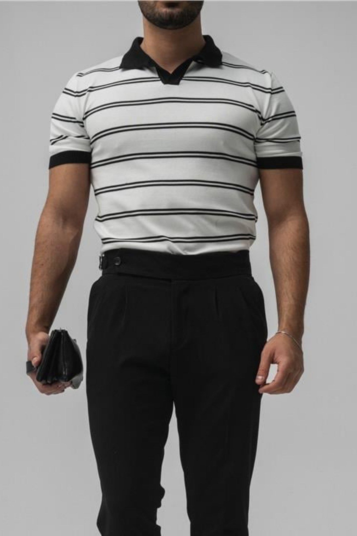 Tarz CoolT-shirtWPLYK0906R01Erkek Paralel Polo Yaka Slim T-shirt