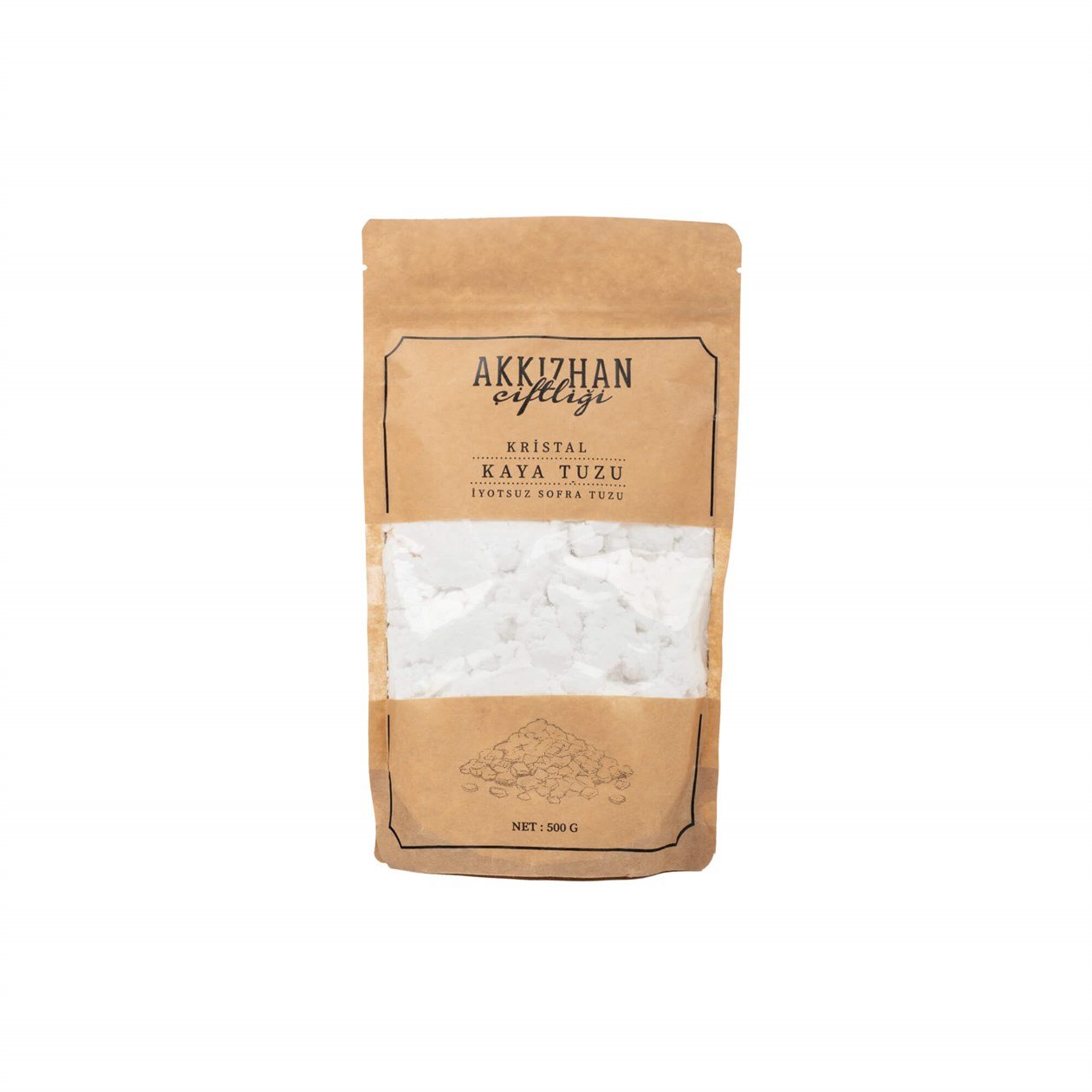 Akkızhan Çiftliği Kristal Kaya Tuzu 500 gr görseli.
