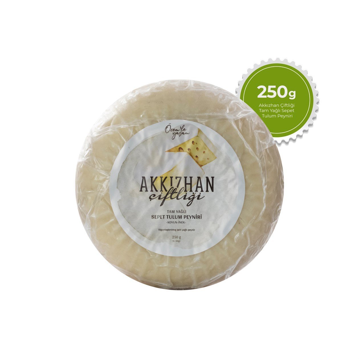 Akkızhan Çiftliği Sepet Tulum Peyniri (İnek Koyun) 250 gr görseli.