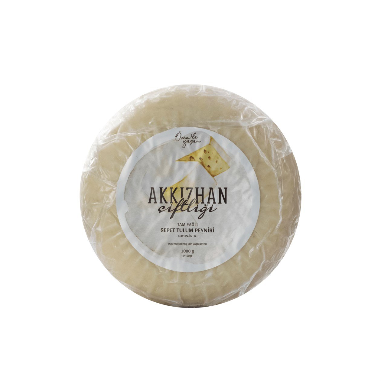 Akkızhan Çiftliği Sepet Tulum Peyniri (İnek Koyun) 1000 gr görseli.
