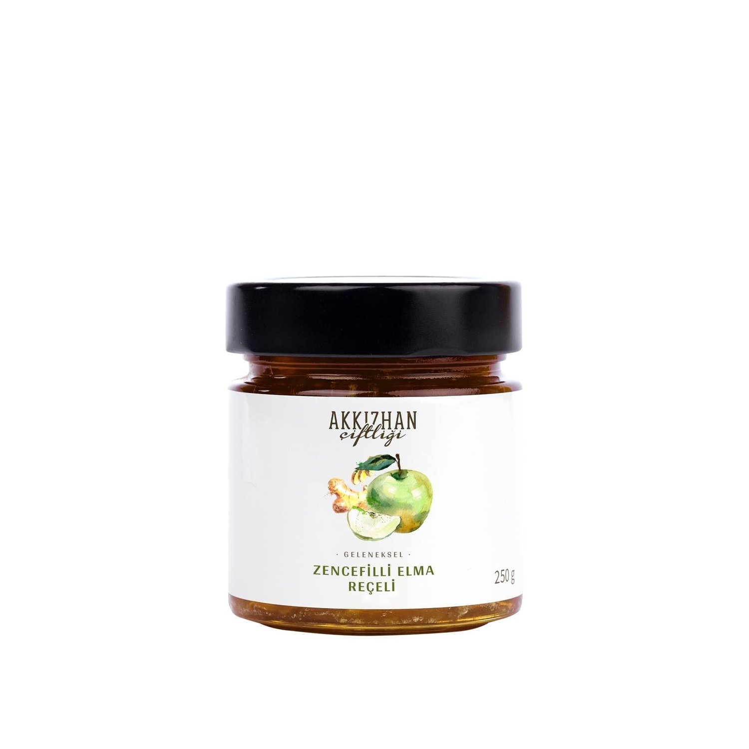 Akkızhan Çiftliği Zencefilli Elma Reçeli 250 gr görseli.
