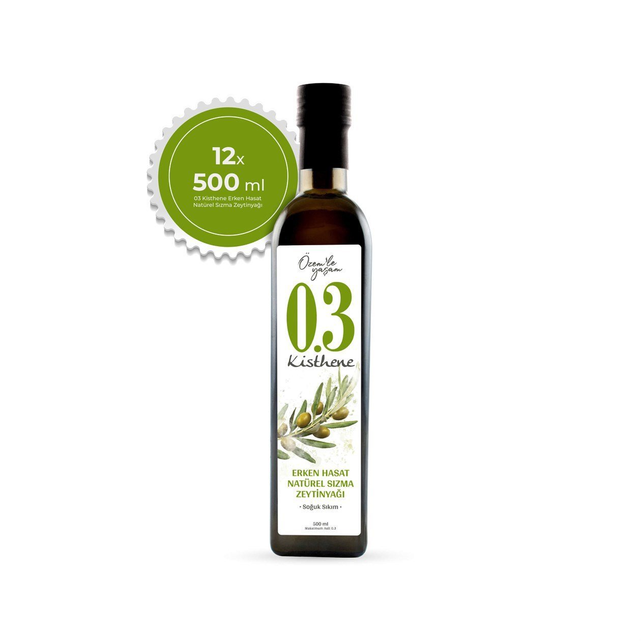 Kisthene 03 Erken Hasat Natürel Sızma Zeytinyağı 12*500 ml görseli.