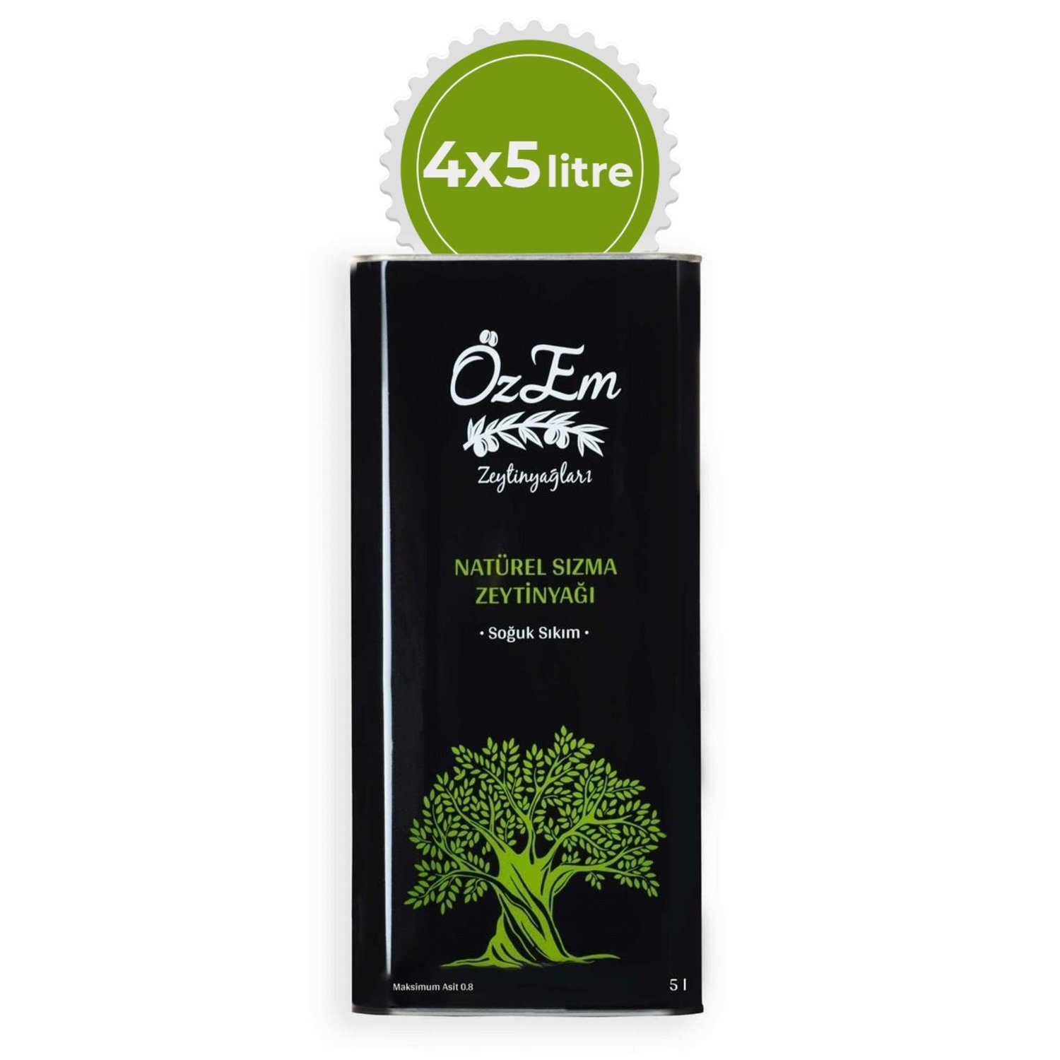 Özem Olgun Hasat Natürel Sızma Zeytinyağı 4*5 L Ekstra İndirimli görseli.