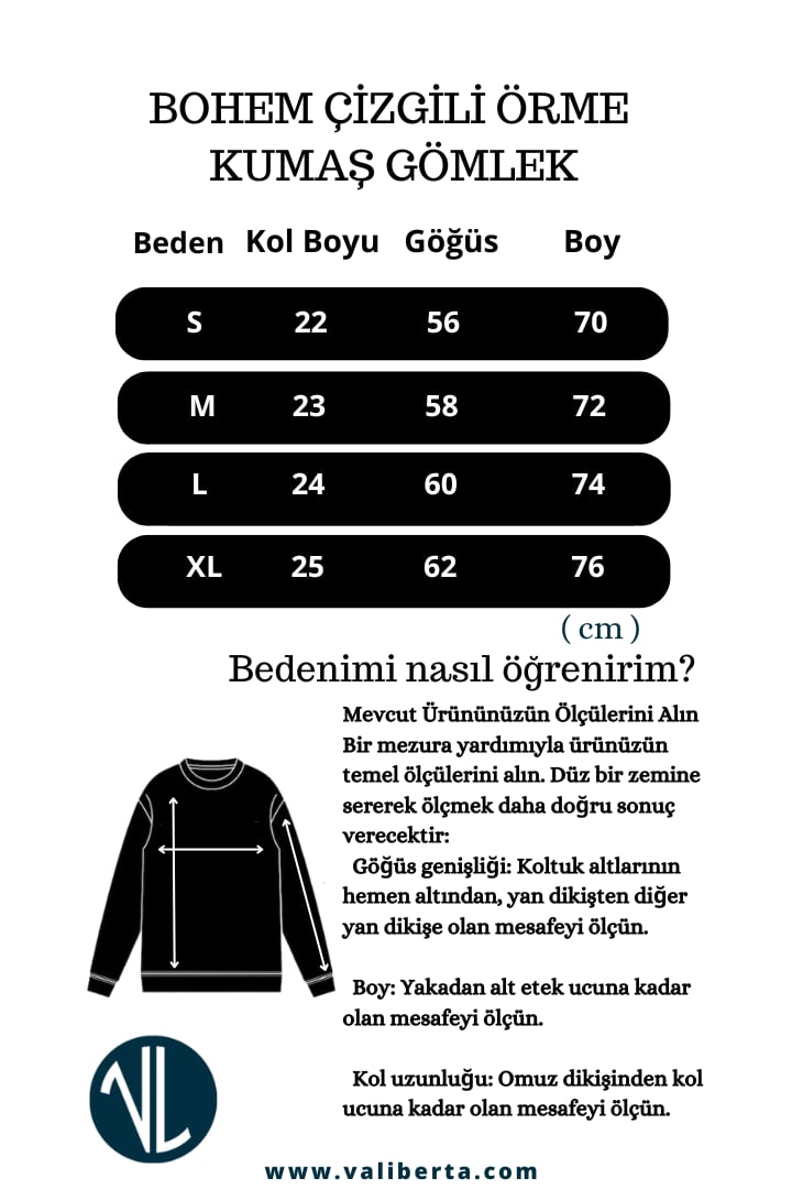 Bohem Çizgili Örme Kumaş Erkek Gömlek - Çağla