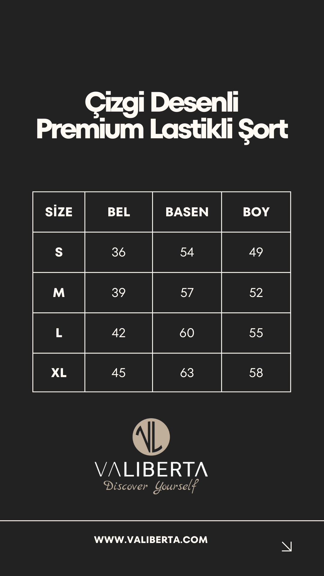 Çizgi Desenli Premium Lastikli Şort - Siyah