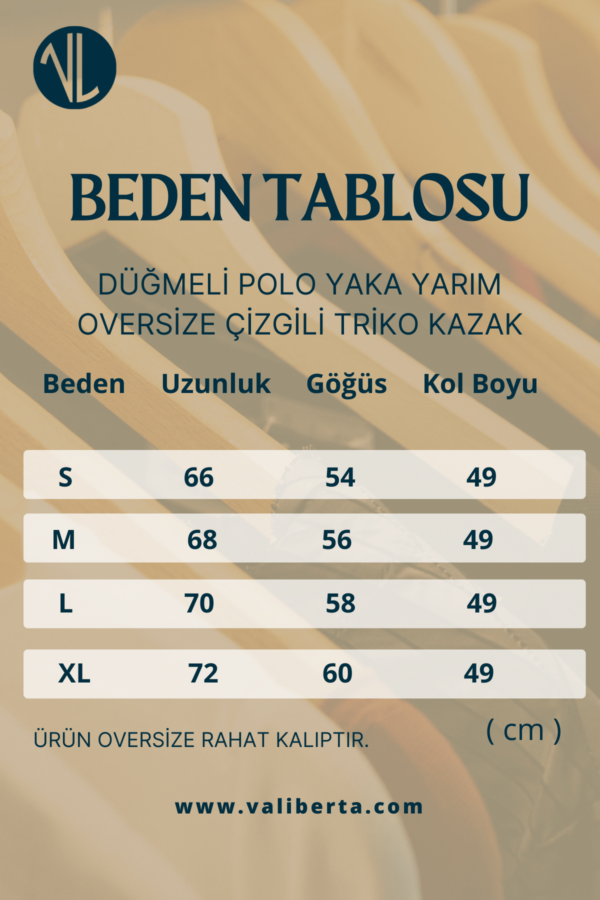Düğmeli Polo Yaka Yarım Oversize  Çizgili Triko Kazak - Mavi