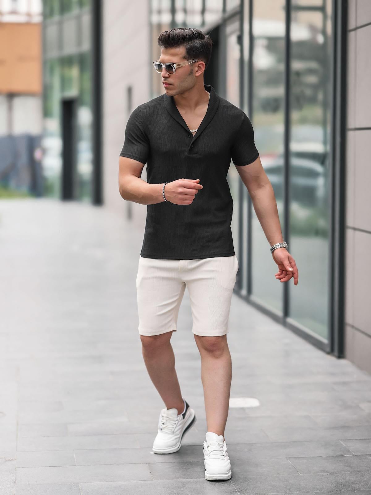 Fitilli Basic Şort - Ekru