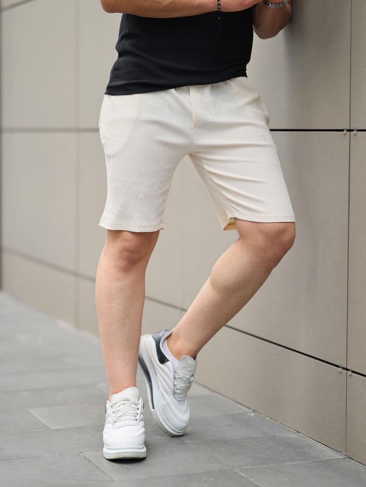 Fitilli Basic Şort - Ekru