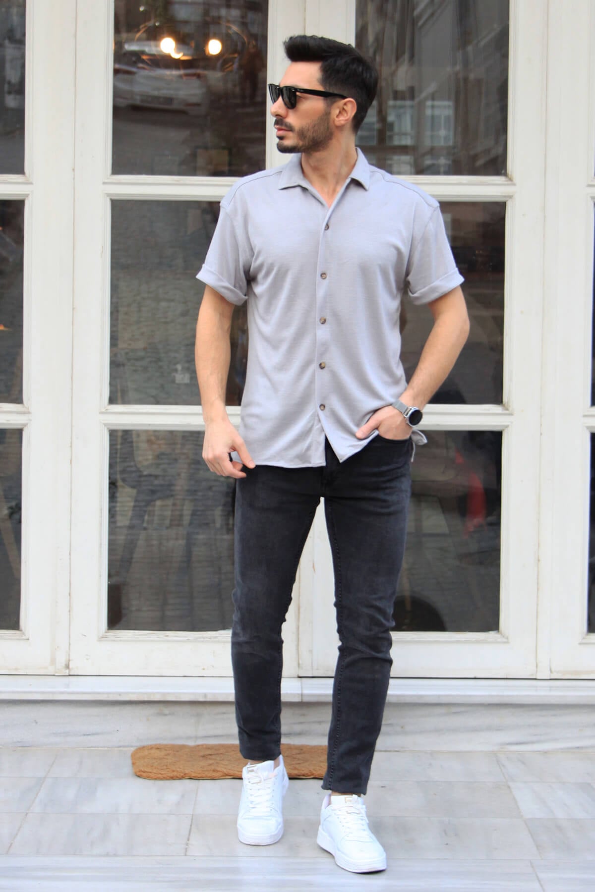 Kısa Kollu Oversize Gömlek