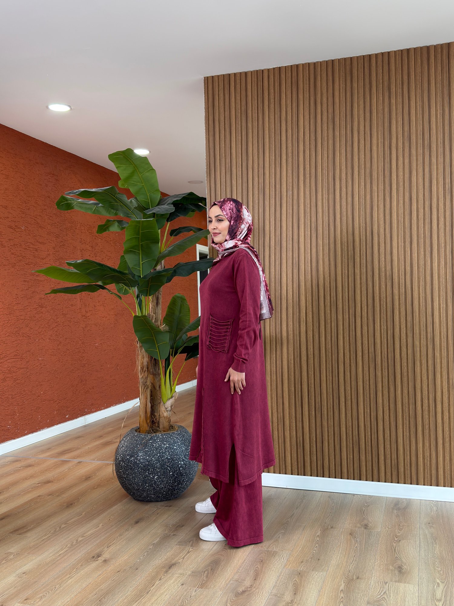 Aden % 100 Pamuk Tunik-Bordo