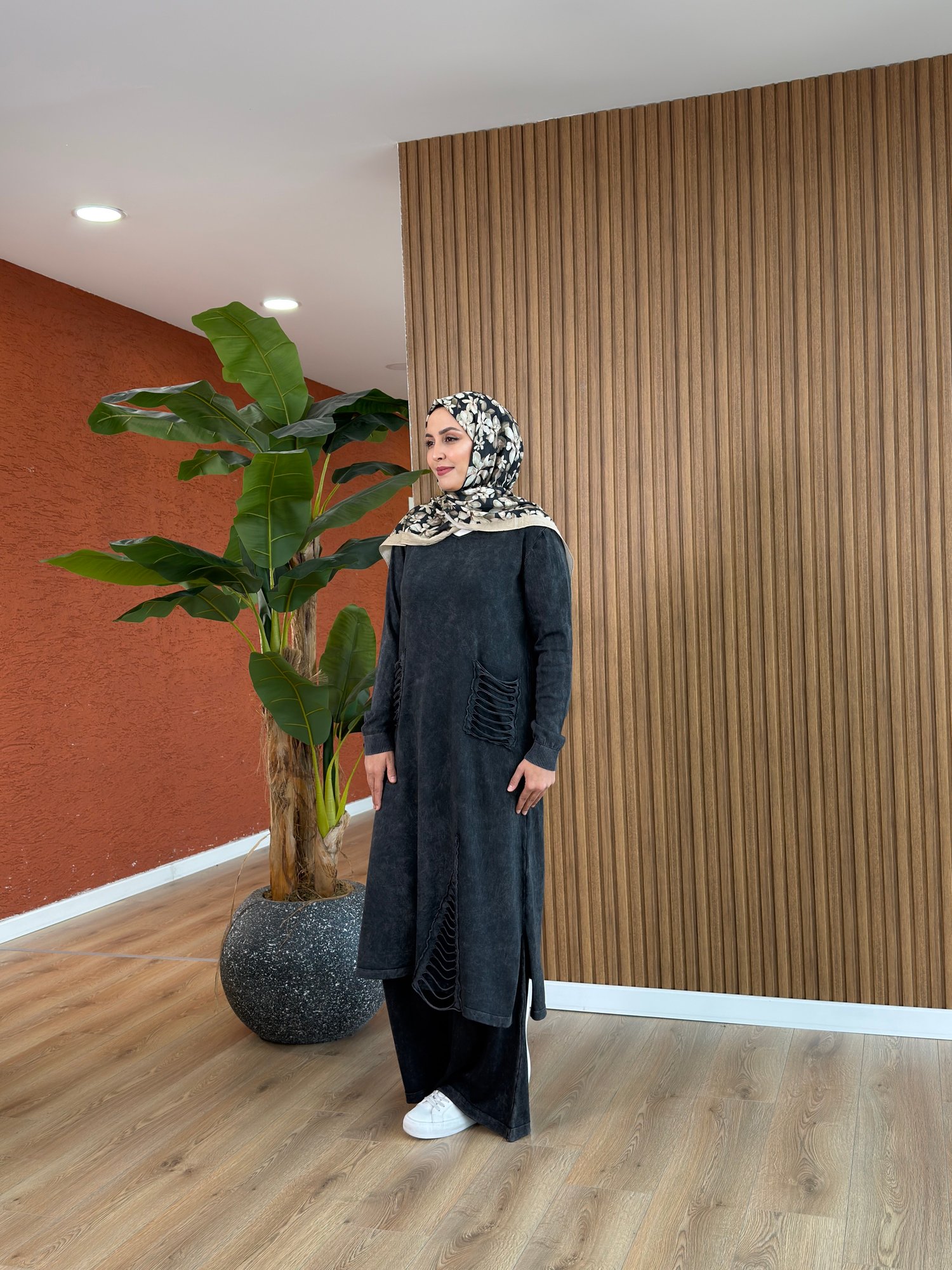 Aden % 100 Pamuk Tunik-Siyah