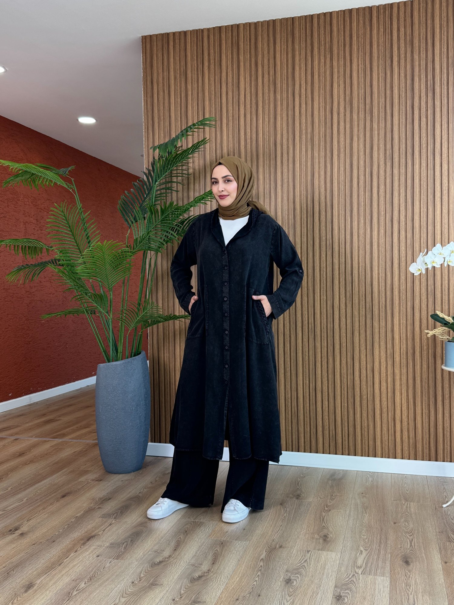 Berna Tencel Pamuk Takım-Siyah