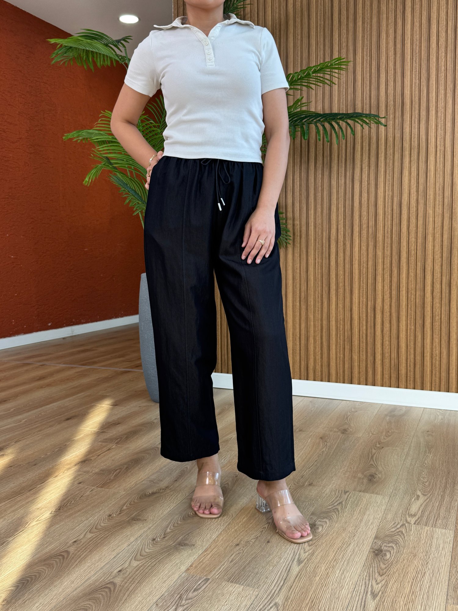 Dila Tencel Pantolon-Siyah