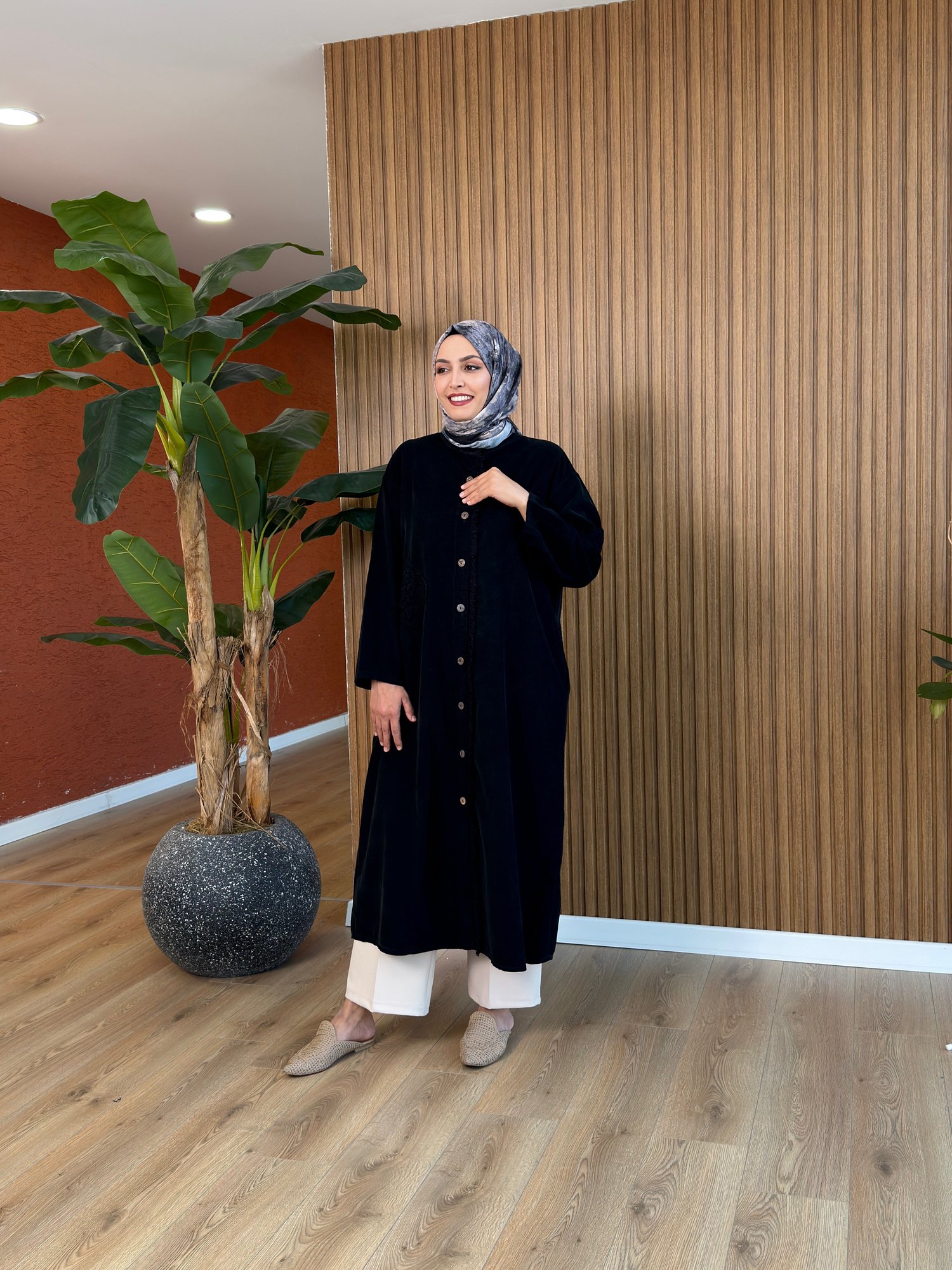 Esila İthal Kadife Tunik-Siyah