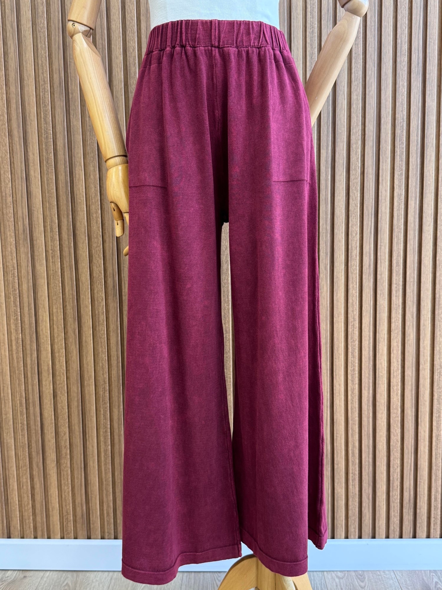 Kadın % 100 Pamuk Pantolon-Bordo