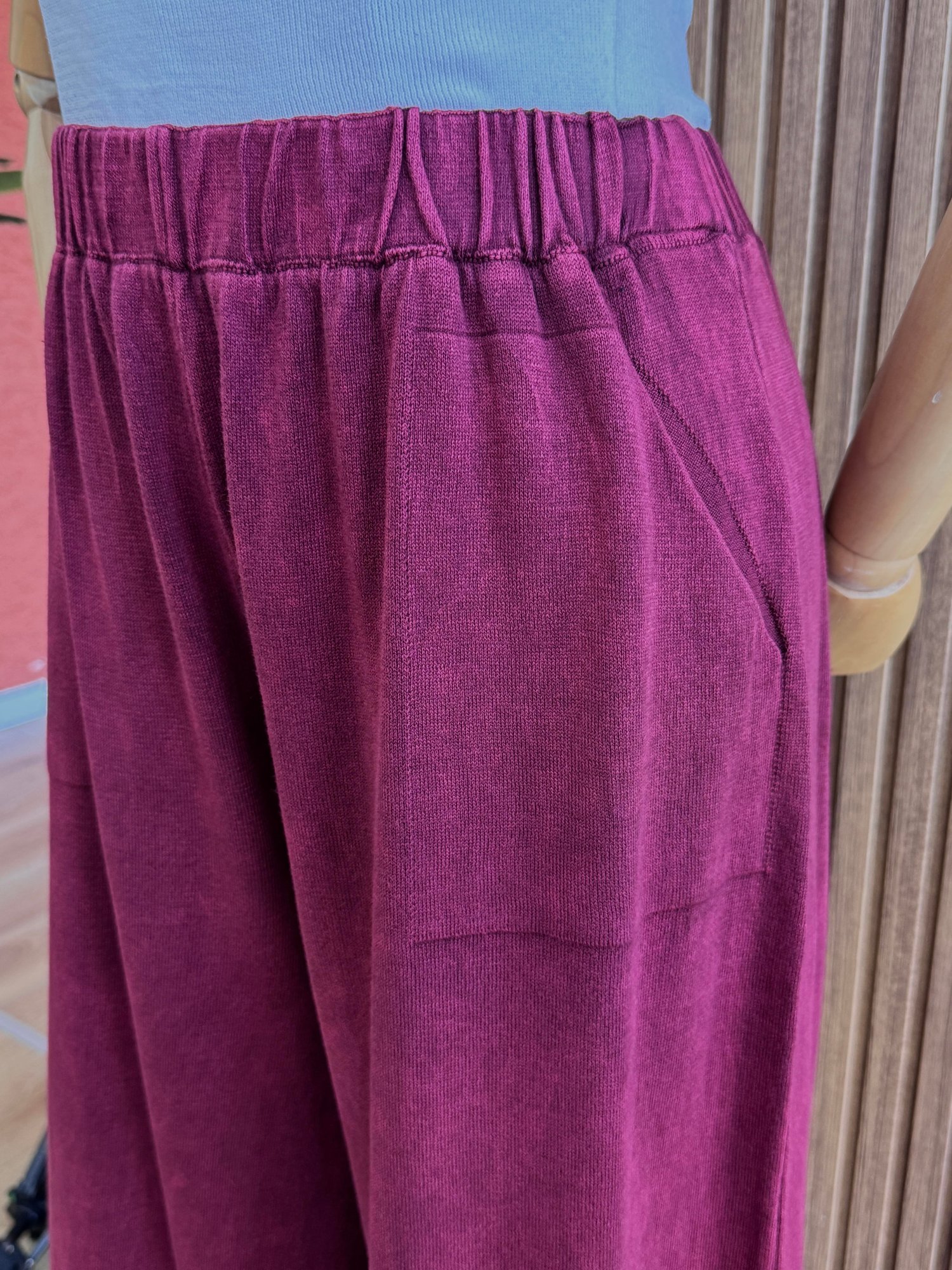 Kadın % 100 Pamuk Pantolon-Bordo