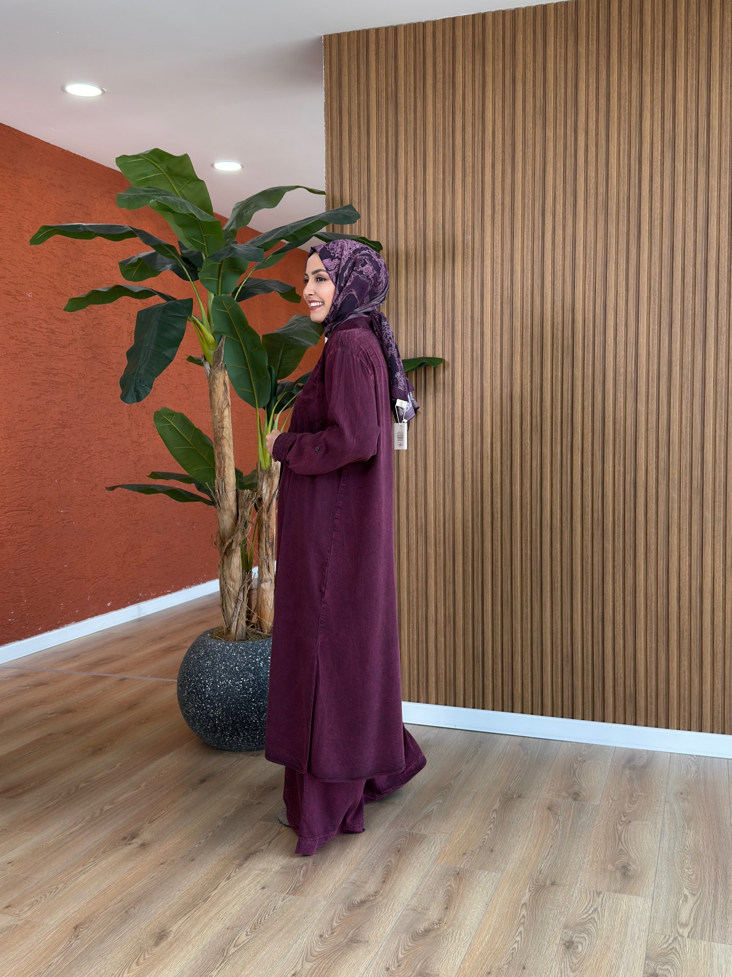 Nevra Tencel Takım -Mürdüm