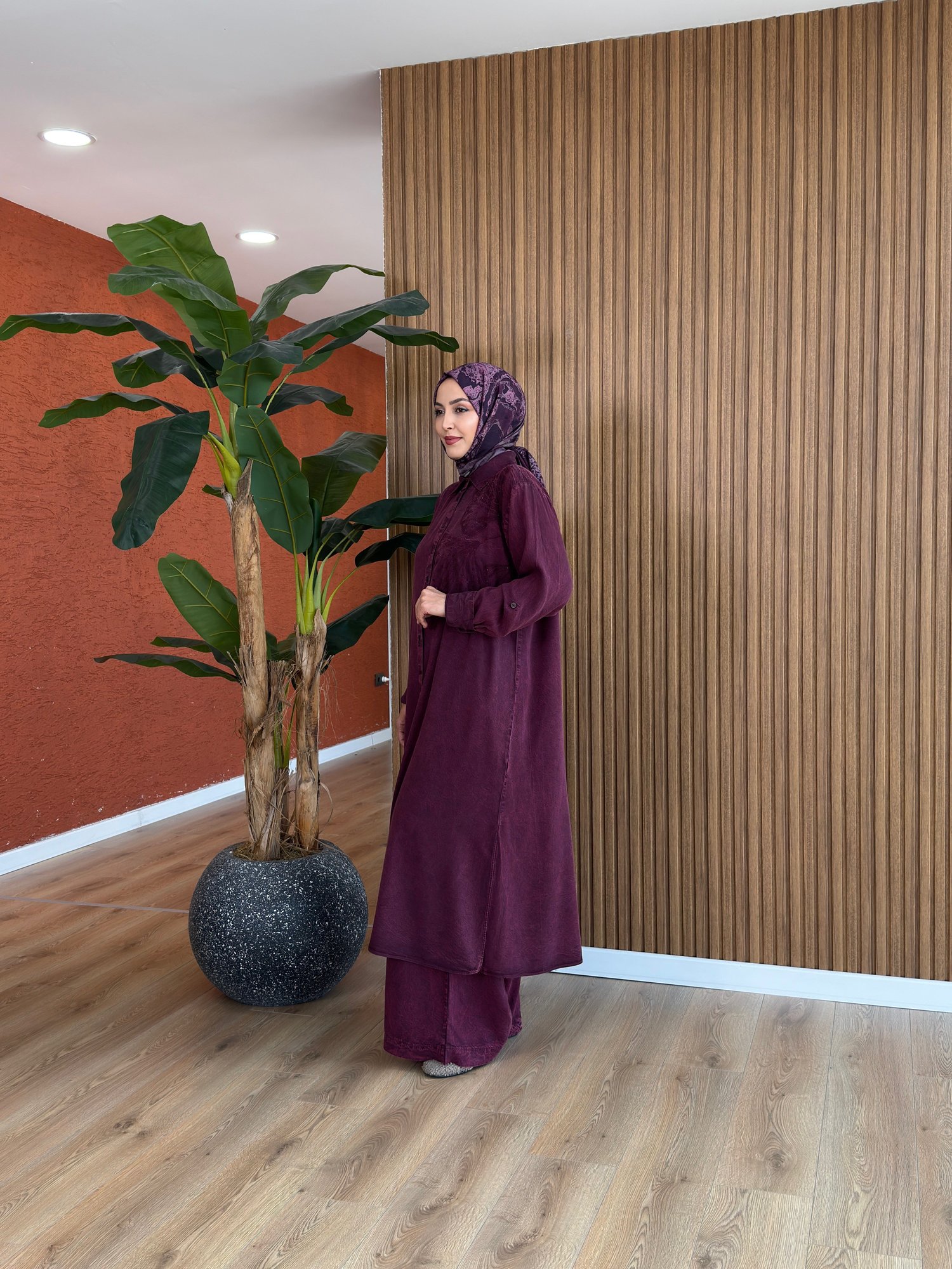 Nevra Tencel Takım -Mürdüm