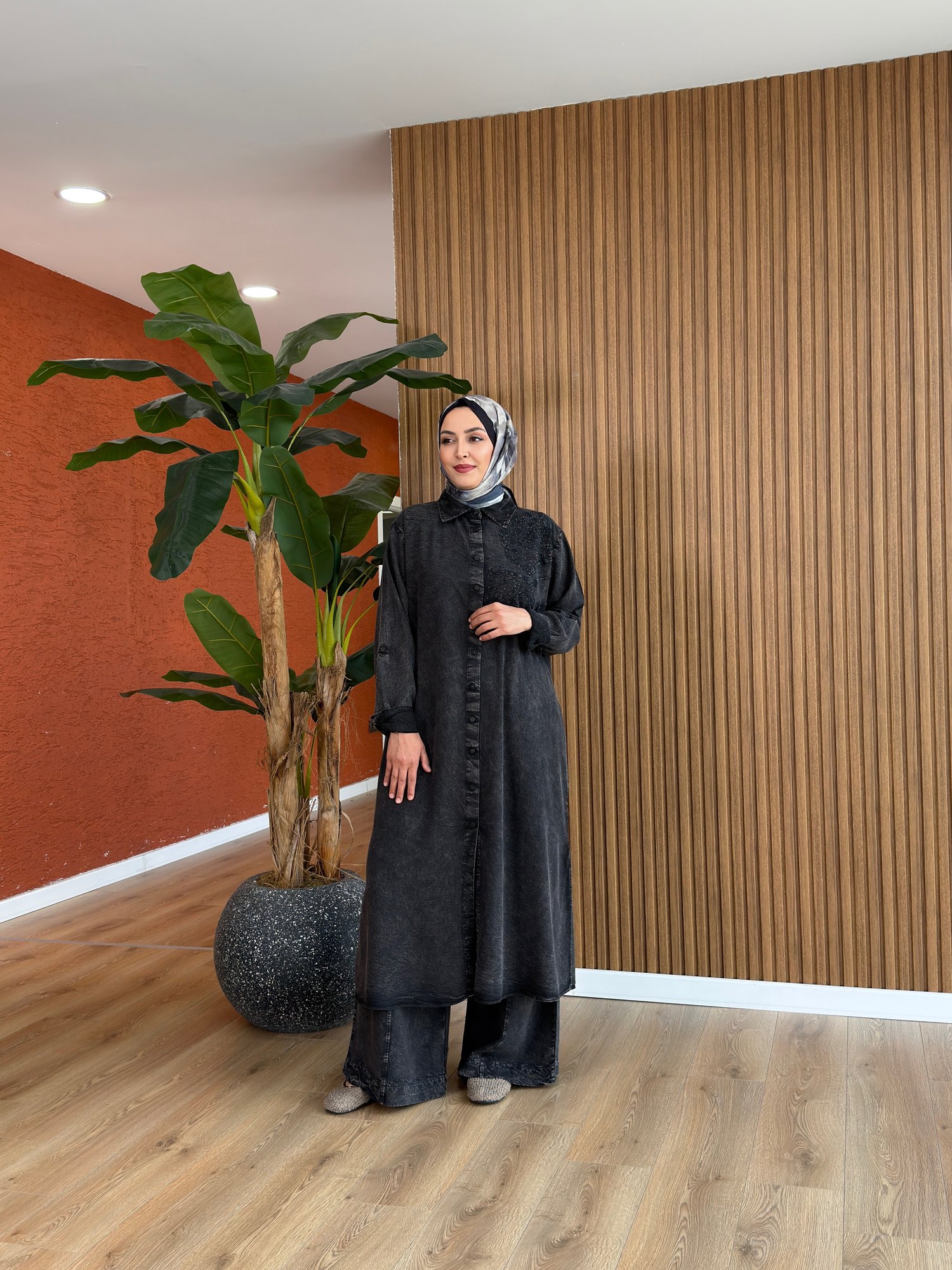 Nevra Tencel Takım -Siyah