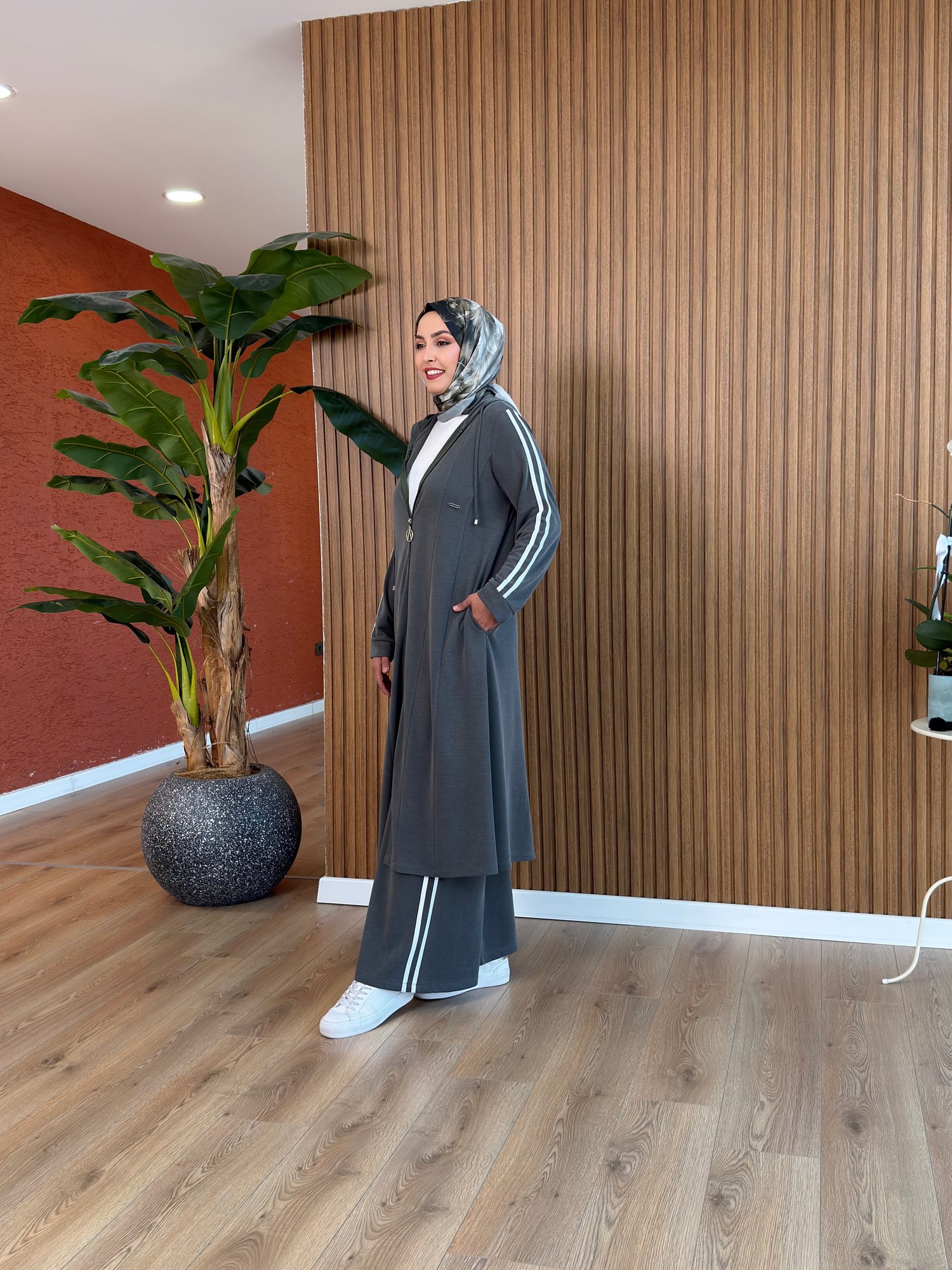 Nora Şerit Detay Takım-Haki