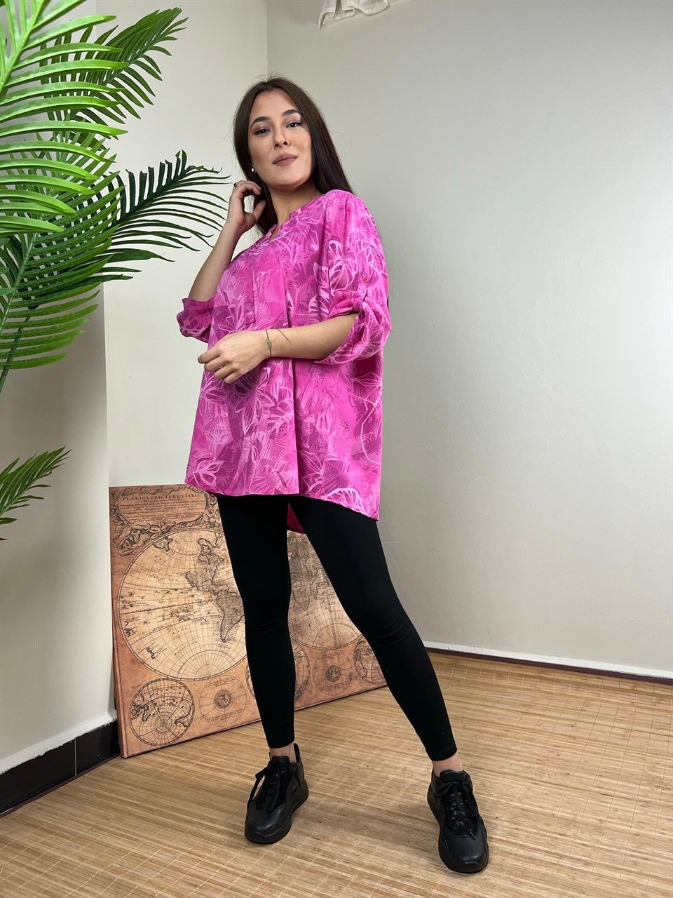 QASHMİR KADIN İTALYAN PAMUK BLUZ - PEMBE
