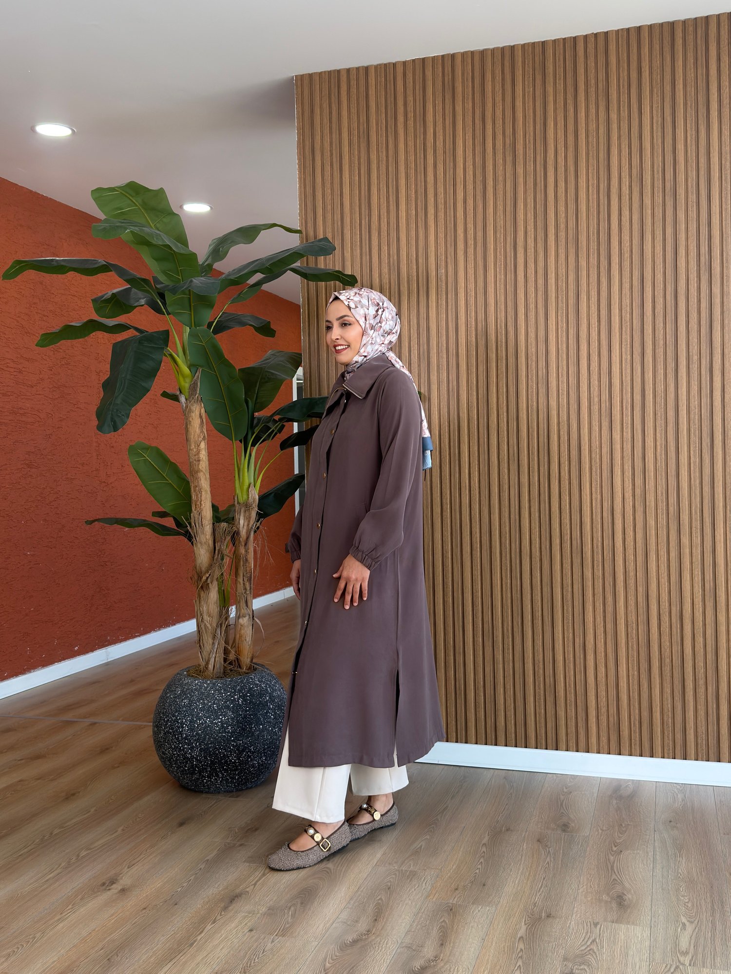Sarmaşık Tencel Kap-Kahverengi