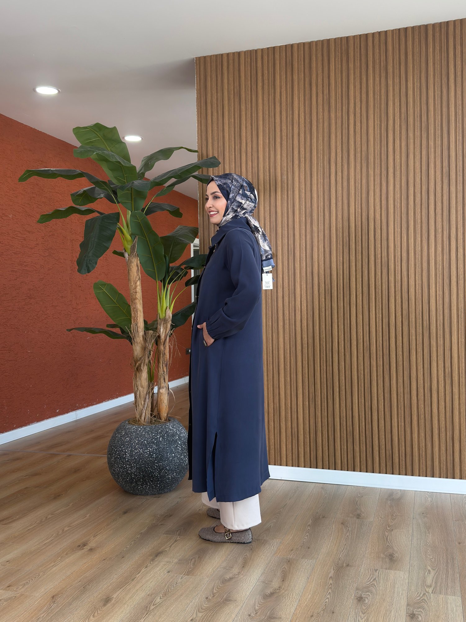 Sarmaşık Tencel Kap-Mavi