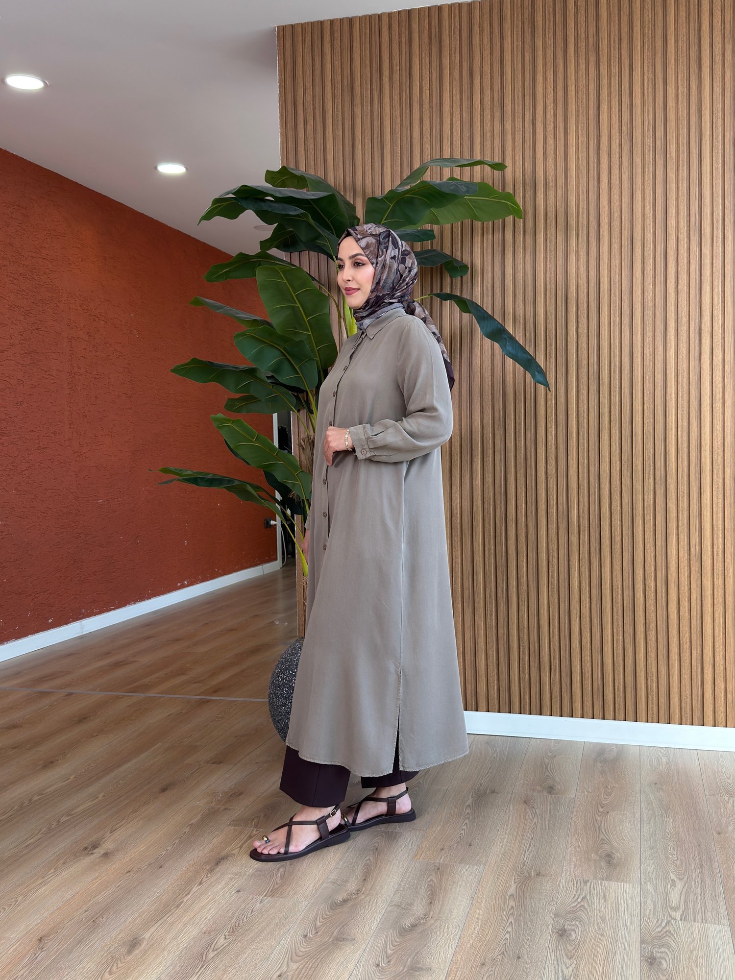 Vera Tensel Tam Boy Tunik  - Vizon