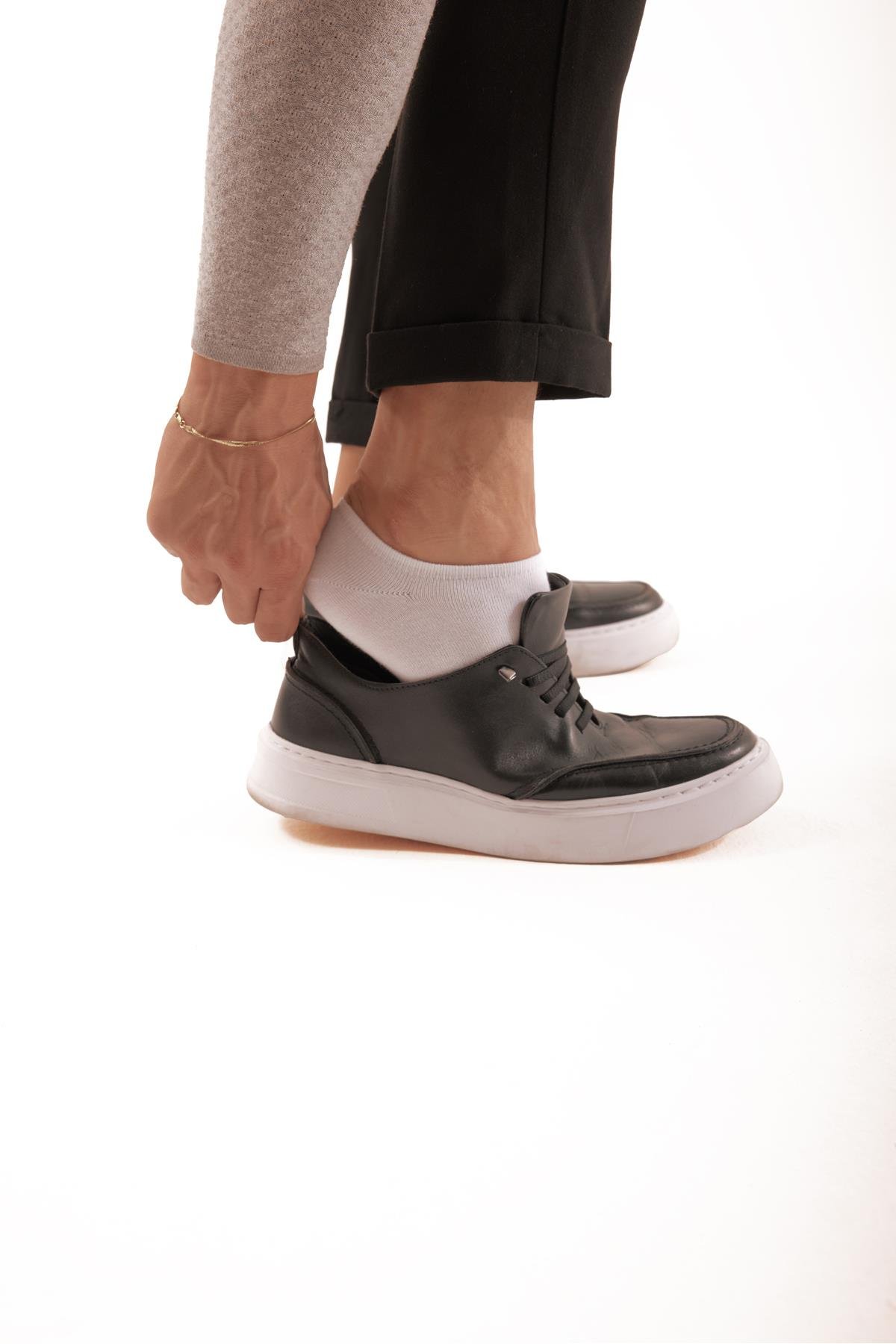 Bambu Erkek Sneaker Beyaz Çorap Dikişsiz Görünmez Bilekte Görünmez Spor Çorap Premium 6'lı Paket